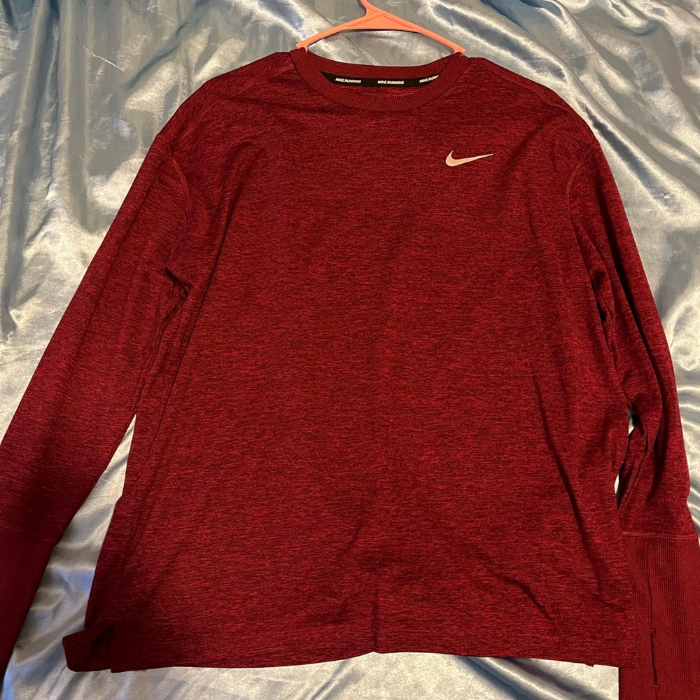 Red Nike long sleeve running shirt size Large